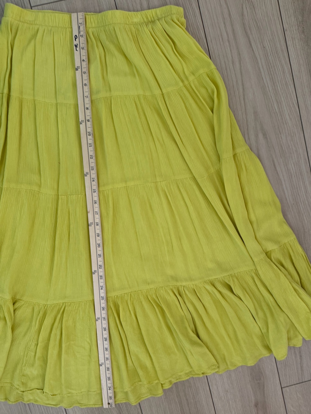 SCOOP Women's Tiered Maxi Skirt in Lemon Yellow - Large - Picture 7 of 7